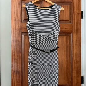 Size 4 Black & White striped dress from BHWM